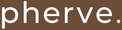 pherve logo written in white on a brown background